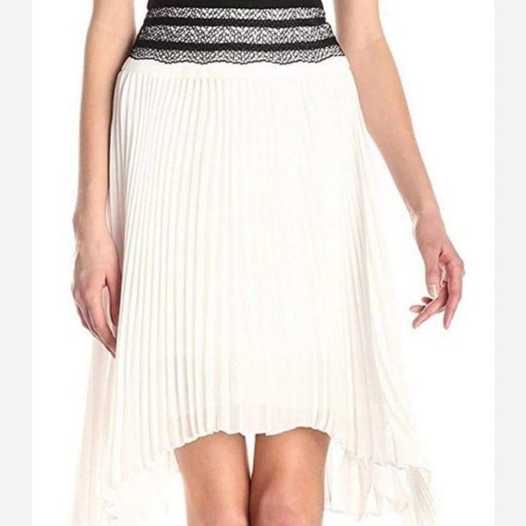 BCBG MaxAzria Sleeveless pleated-skirt lace-trim dress - Picture 4 of 10